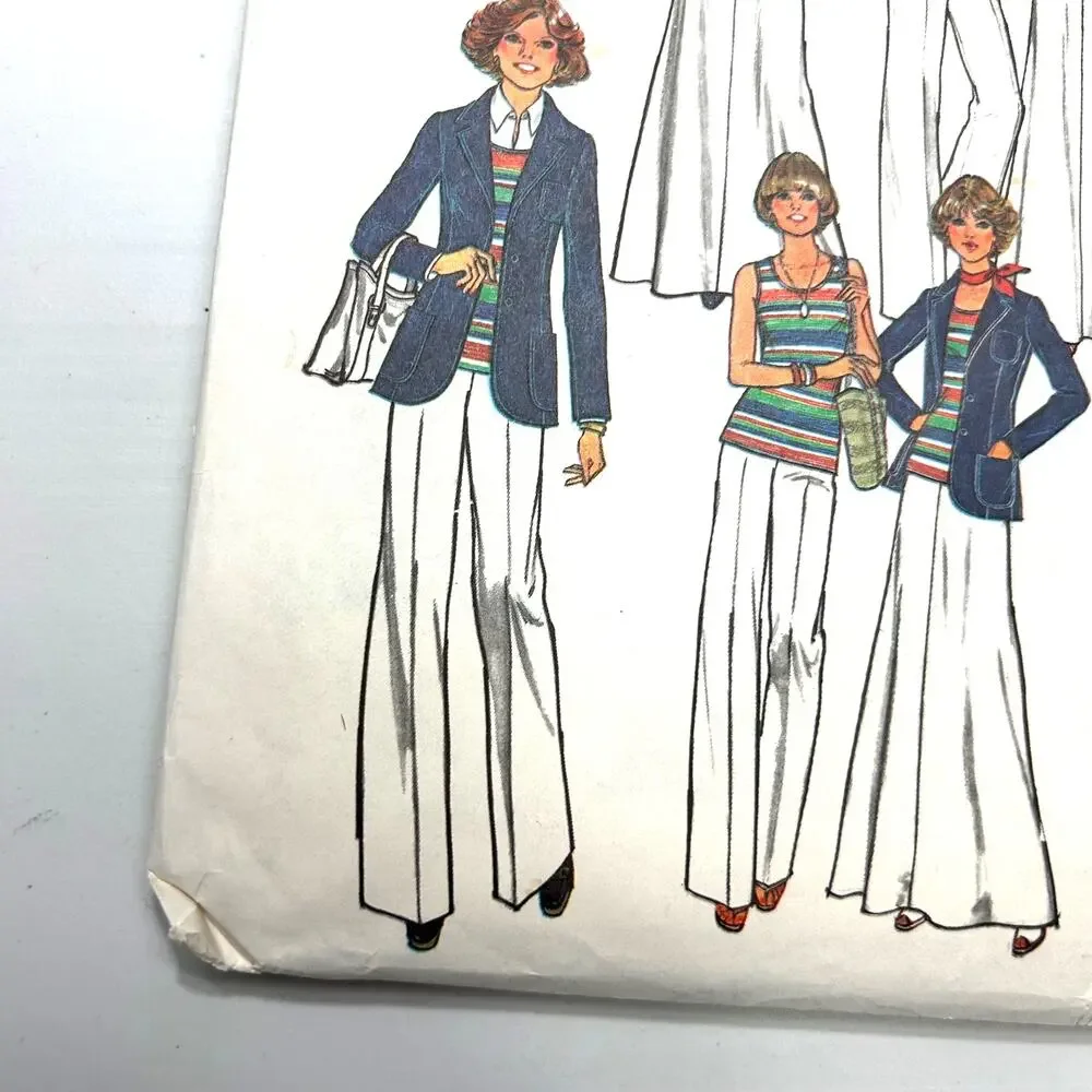 Simplicity Vintage 1970's Pattern #7930 Misses Pants/Skirt/Top/ Jacket Size 14‎